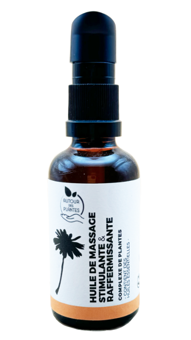 Huile de massage bio relaxante stimulante Autour des Plantes
